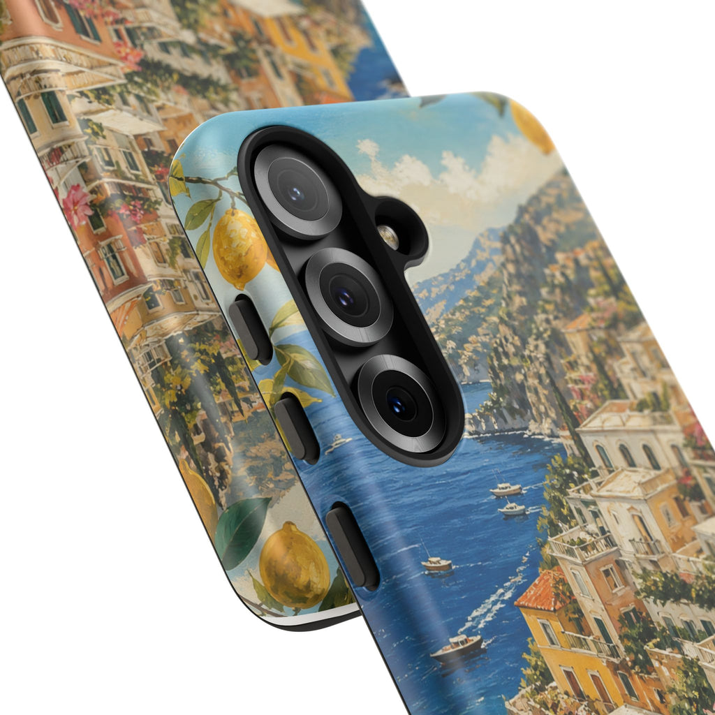 Amalfi Coast Phone Case, Coastal Travel Art, Tough Protective Case, Matte or Glossy