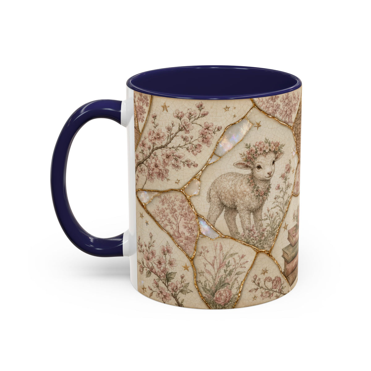 Kintsugi Coffee Mug, Mended Garden Ceramic Mug 11oz 15oz, Encouragement Gift, New Mom Gift, Postpartum Gift, Cottagecore Kitchen