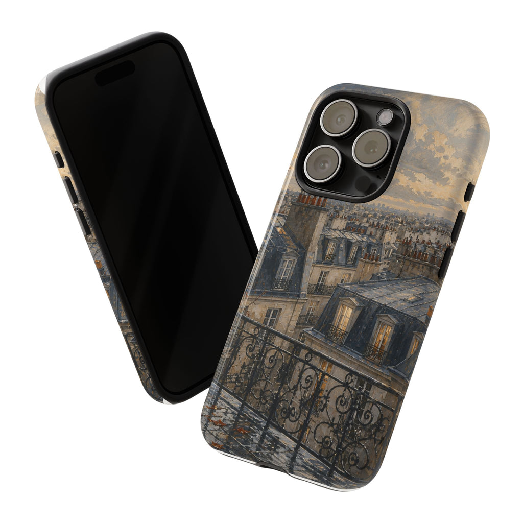 Paris Phone Case, Rooftop Travel Art, Tough Protective Case, Matte or Glossy