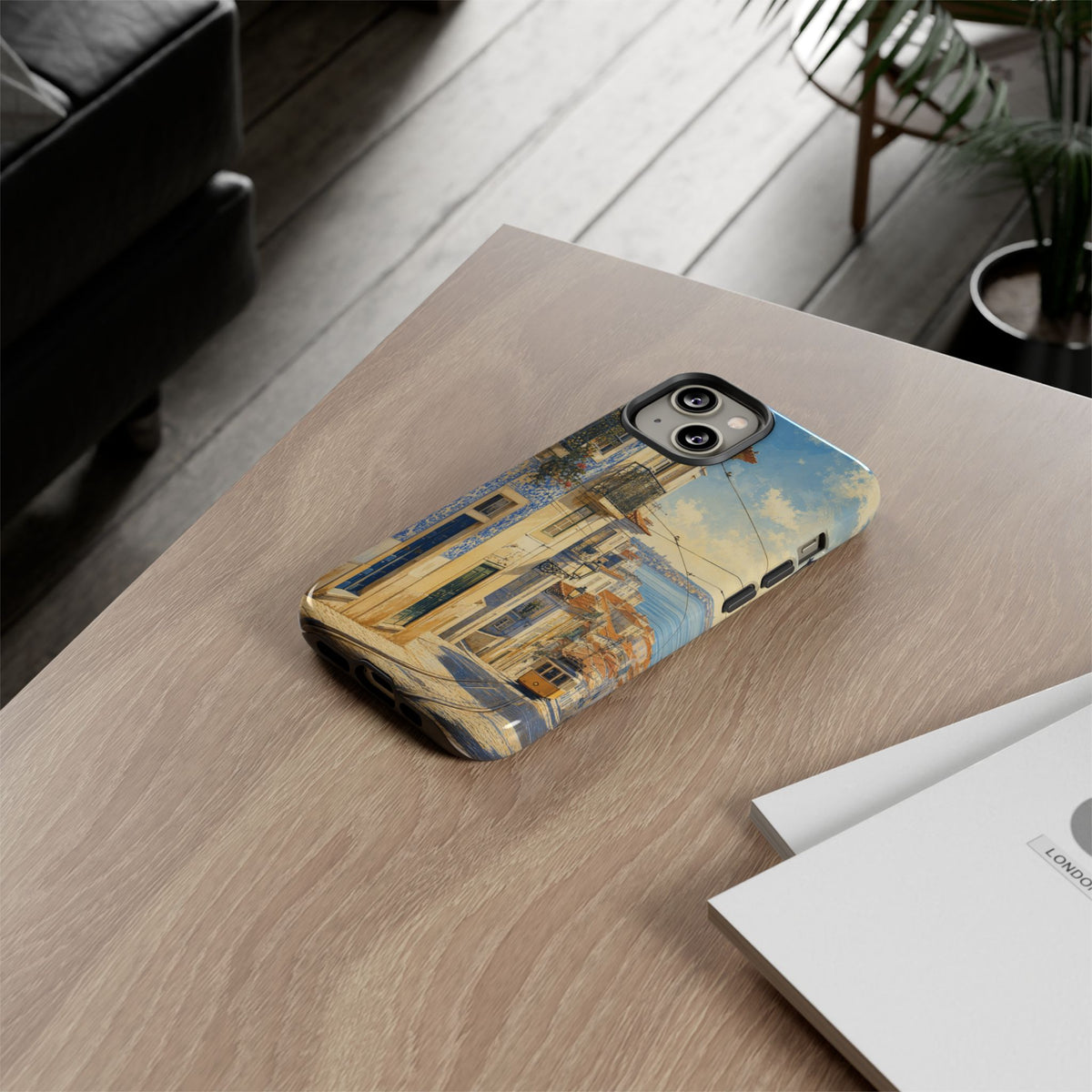 Lisbon Phone Case, Tram Street Travel Art, Tough Protective Case, Matte or Glossy