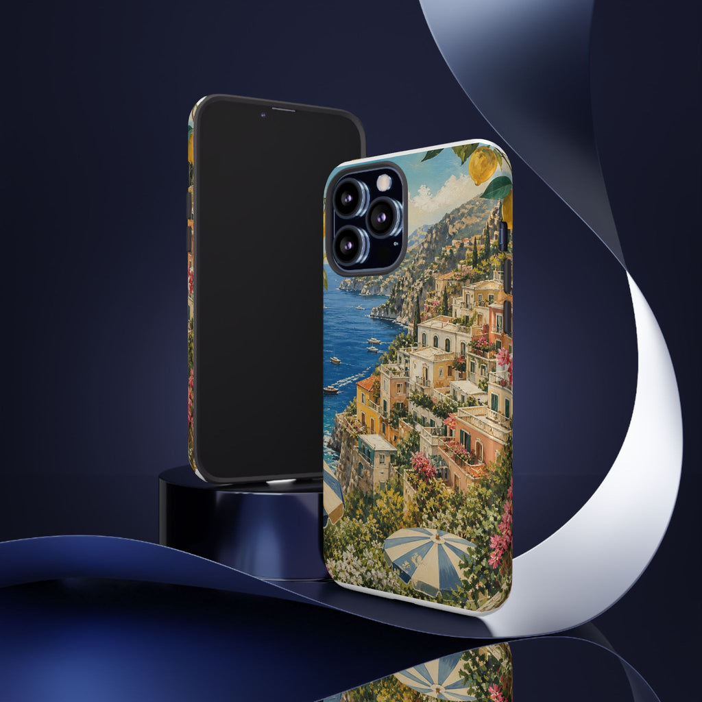 Amalfi Coast Phone Case, Coastal Travel Art, Tough Protective Case, Matte or Glossy