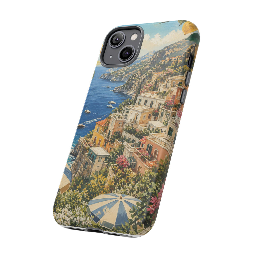 Amalfi Coast Phone Case, Coastal Travel Art, Tough Protective Case, Matte or Glossy
