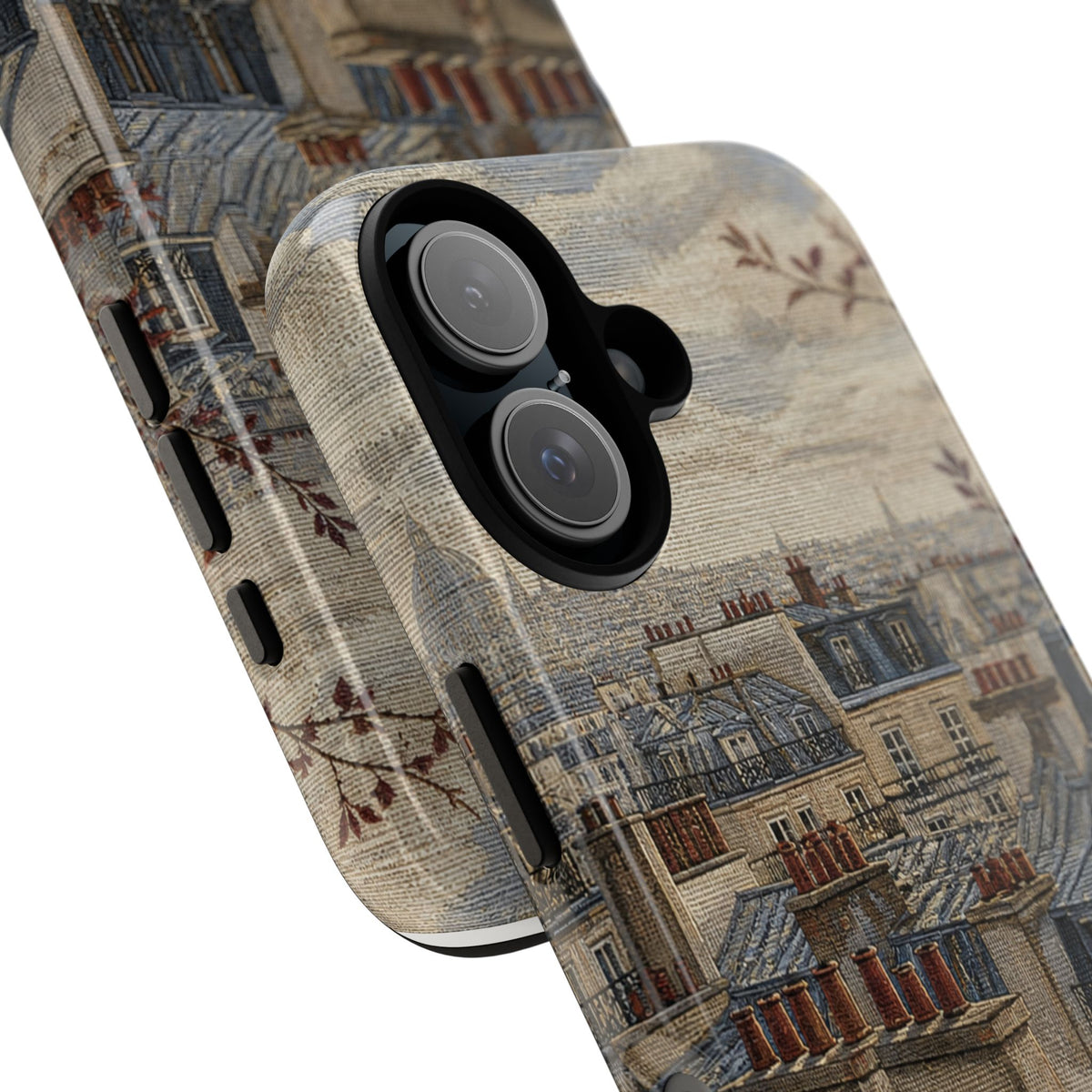Paris Phone Case, Jacquard-Look Travel Art, Tough Protective Case, Matte or Glossy