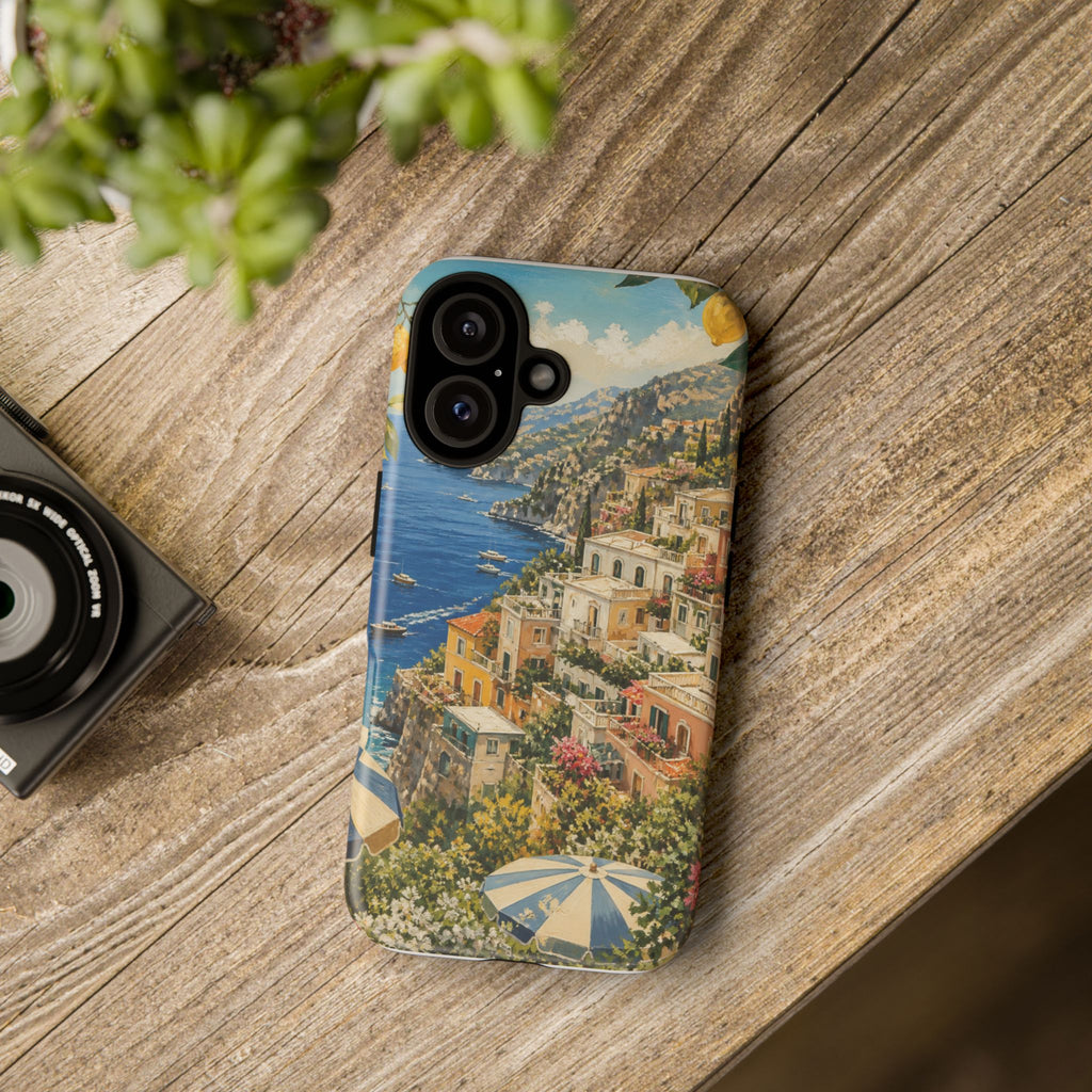 Amalfi Coast Phone Case, Coastal Travel Art, Tough Protective Case, Matte or Glossy