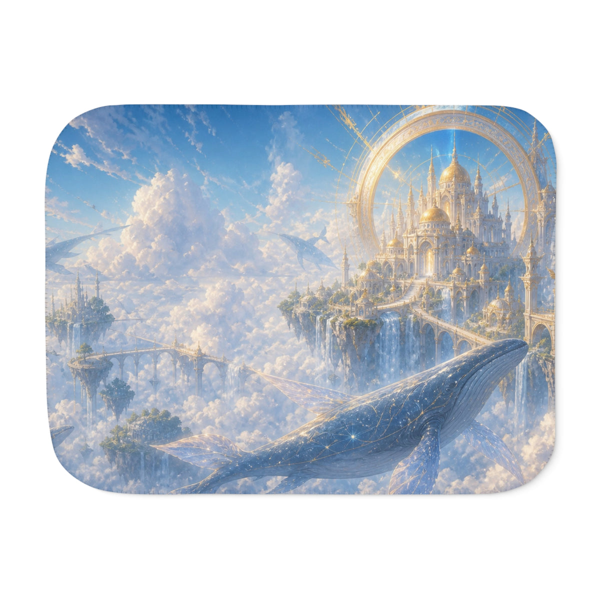 The Palace of Skywhales Fantasy Sherpa Blanket
