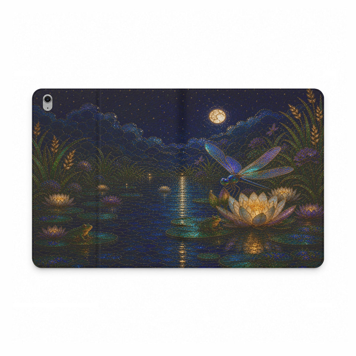 Dragonfly iPad Case, Dragonfly Kingdom Cloisonné Folio, Vegan Leather Tablet Case, Art Nouveau Gift, Gift for Her