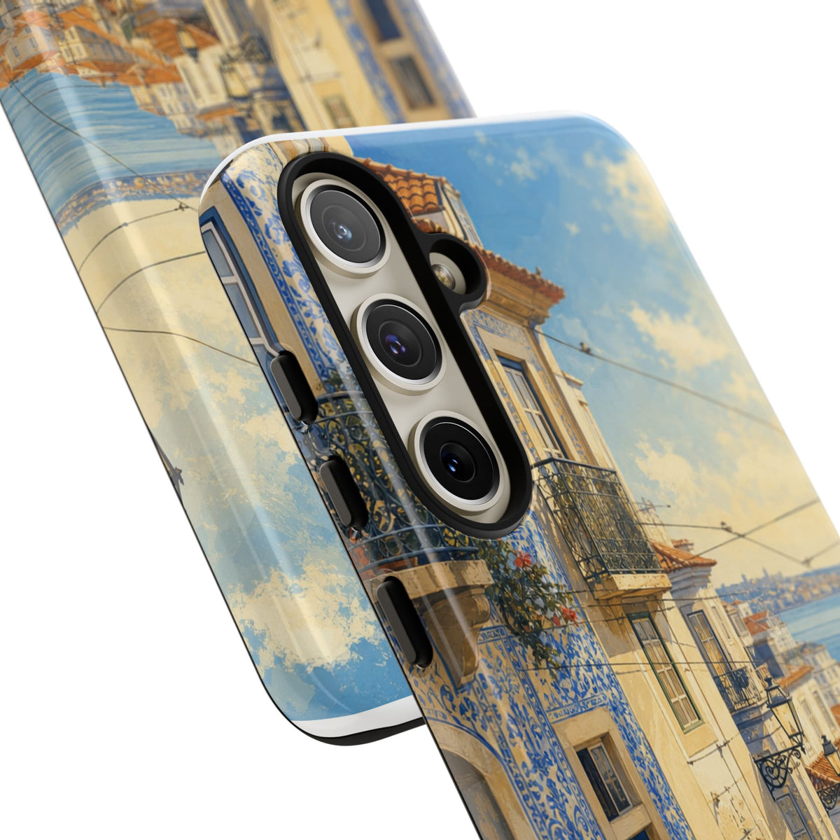 Lisbon Phone Case, Tram Street Travel Art, Tough Protective Case, Matte or Glossy