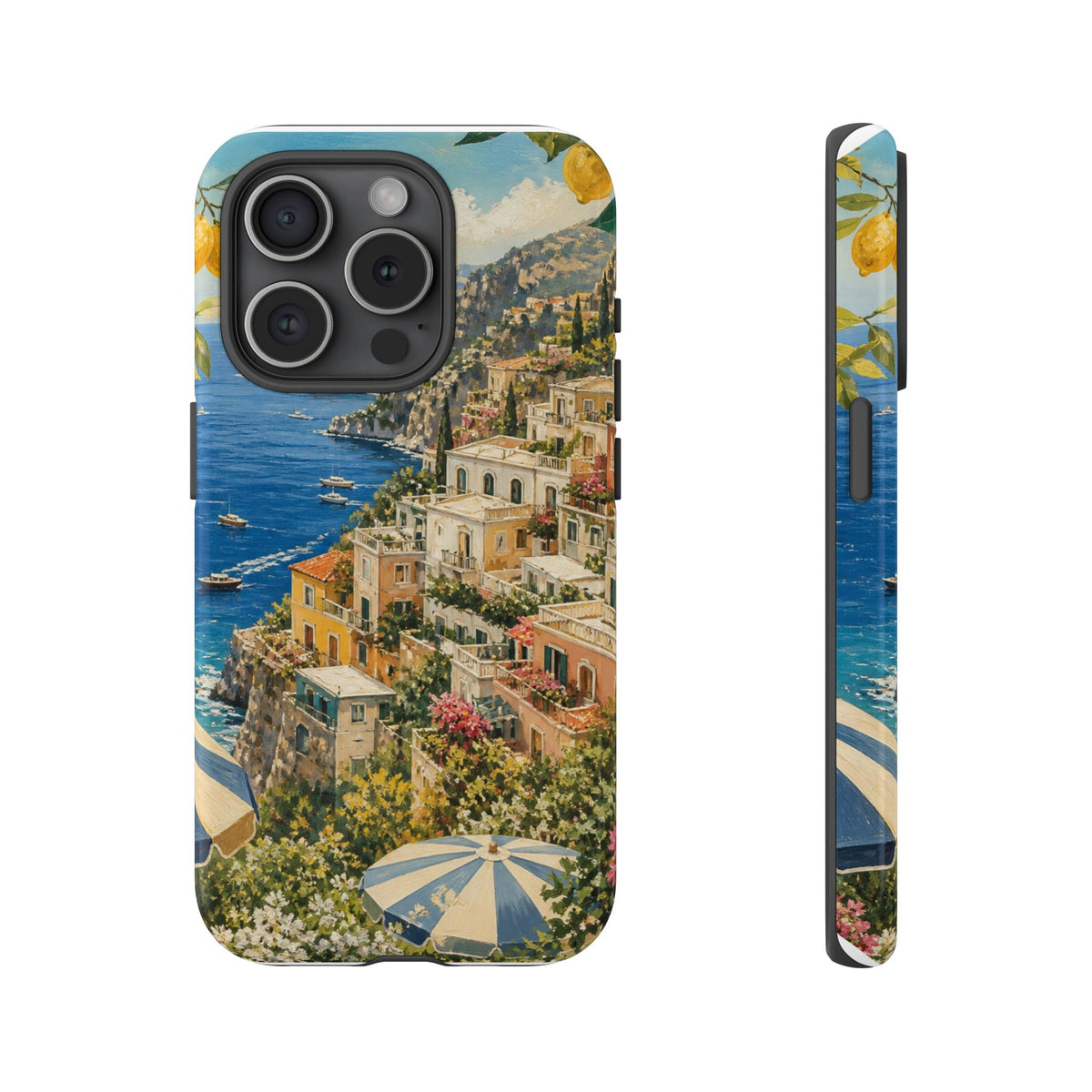 Amalfi Coast Phone Case, Coastal Travel Art, Tough Protective Case, Matte or Glossy