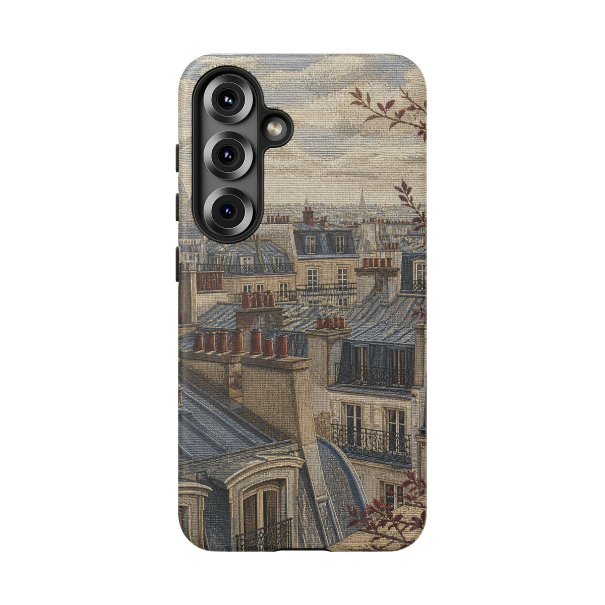 Paris Phone Case, Jacquard-Look Travel Art, Tough Protective Case, Matte or Glossy