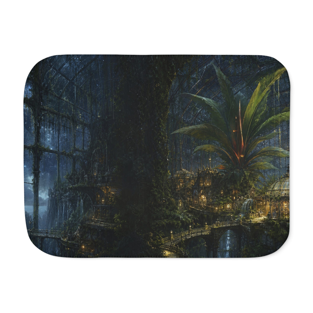 The Greenhouse at World's End Fantasy Sherpa Blanket