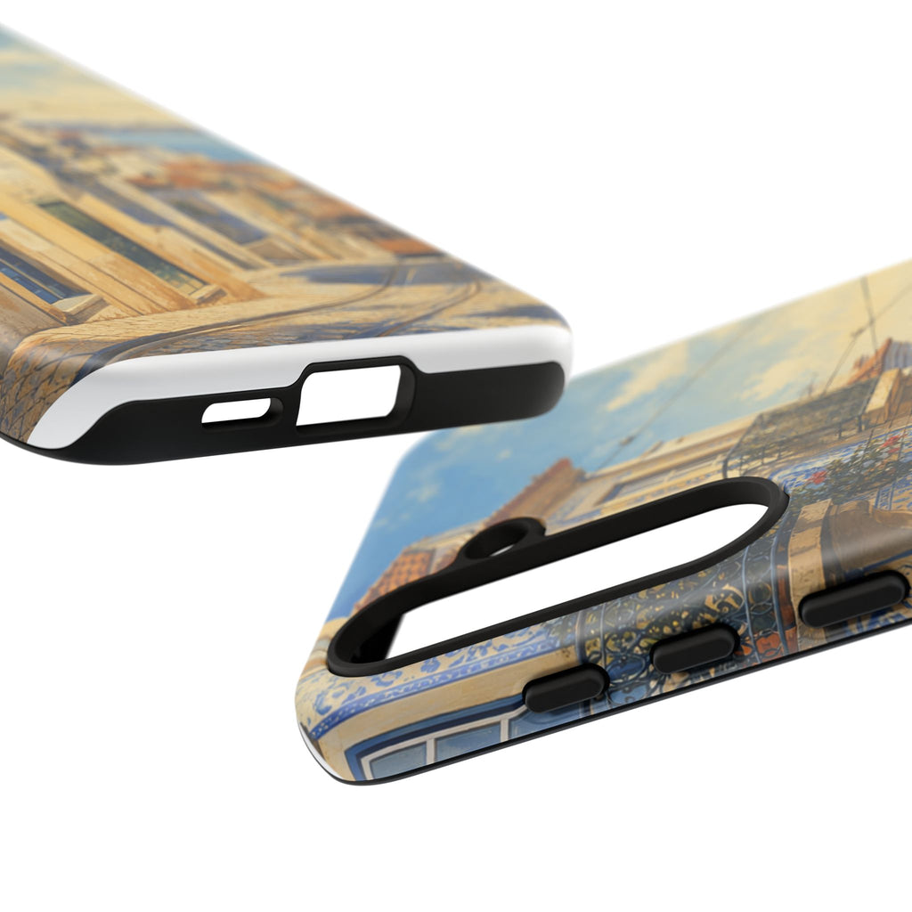 Lisbon Phone Case, Tram Street Travel Art, Tough Protective Case, Matte or Glossy