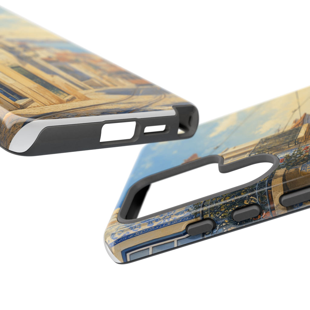 Lisbon Phone Case, Tram Street Travel Art, Tough Protective Case, Matte or Glossy
