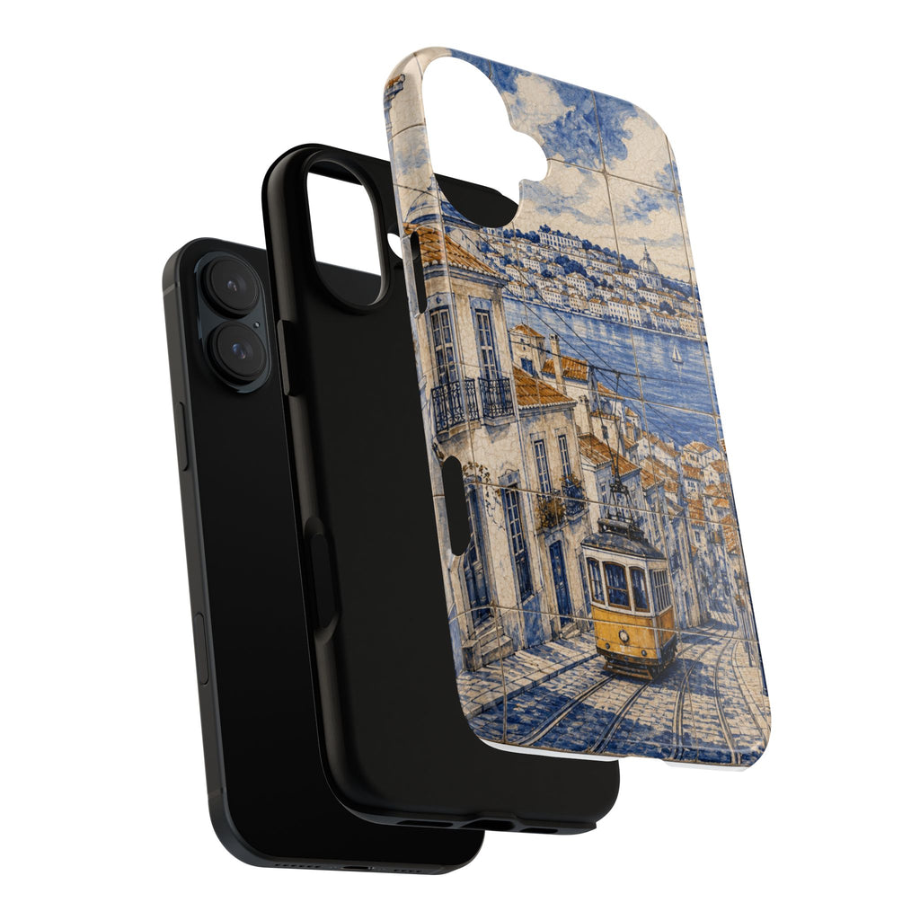 Lisbon Phone Case, Azulejo-Look Travel Art, Tough Protective Case, Matte or Glossy