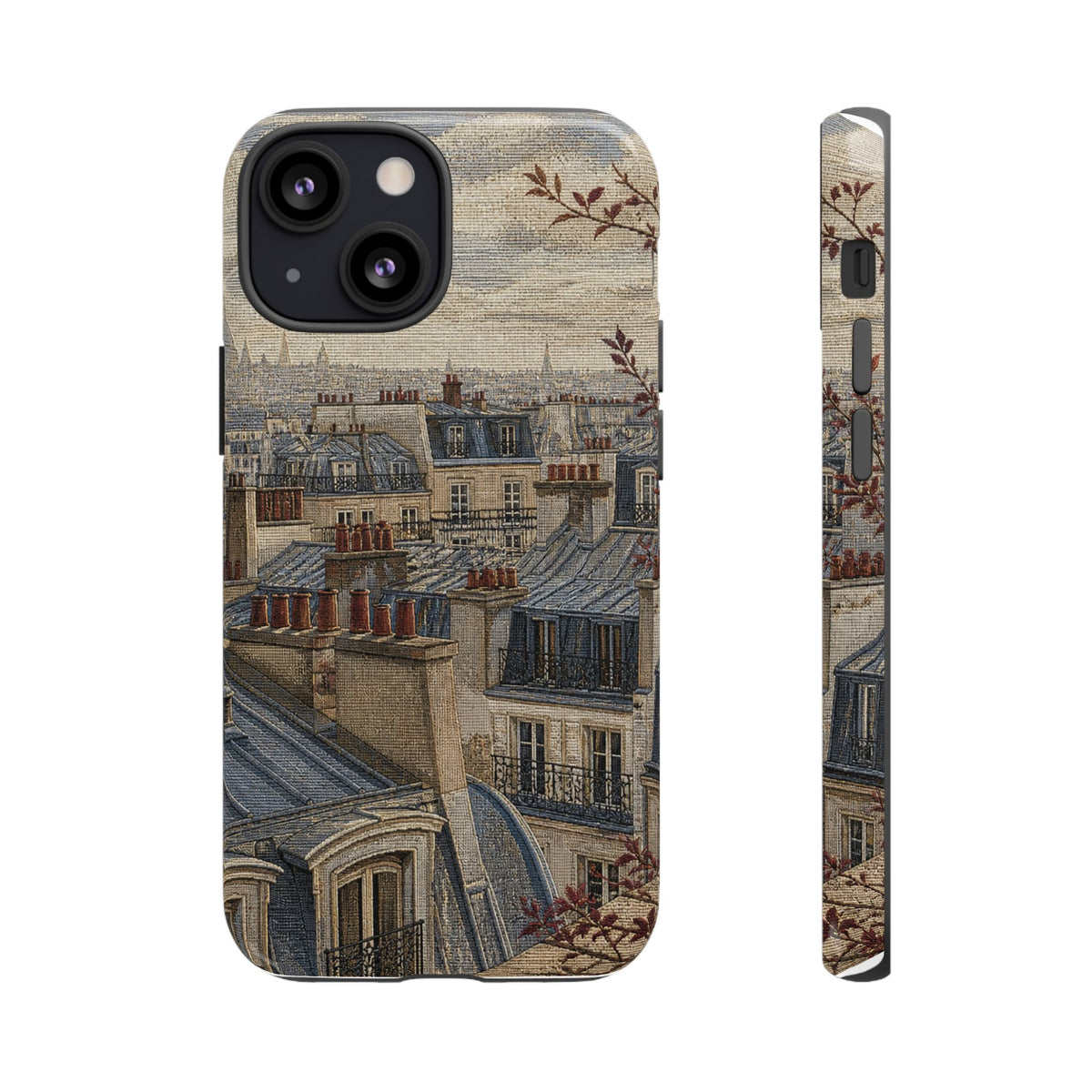 Paris Phone Case, Jacquard-Look Travel Art, Tough Protective Case, Matte or Glossy