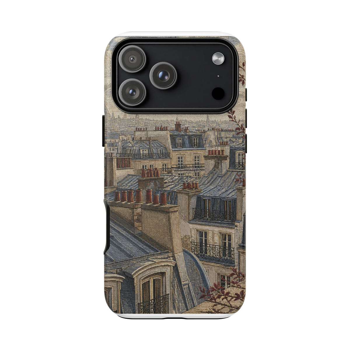 Paris Phone Case, Jacquard-Look Travel Art, Tough Protective Case, Matte or Glossy