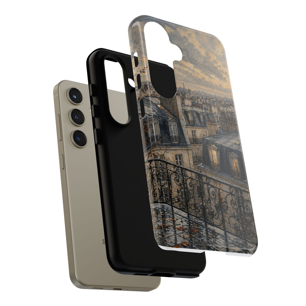 Paris Phone Case, Rooftop Travel Art, Tough Protective Case, Matte or Glossy
