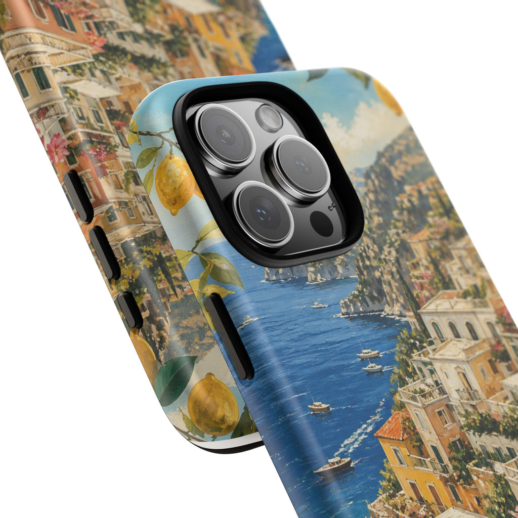 Amalfi Coast Phone Case, Coastal Travel Art, Tough Protective Case, Matte or Glossy