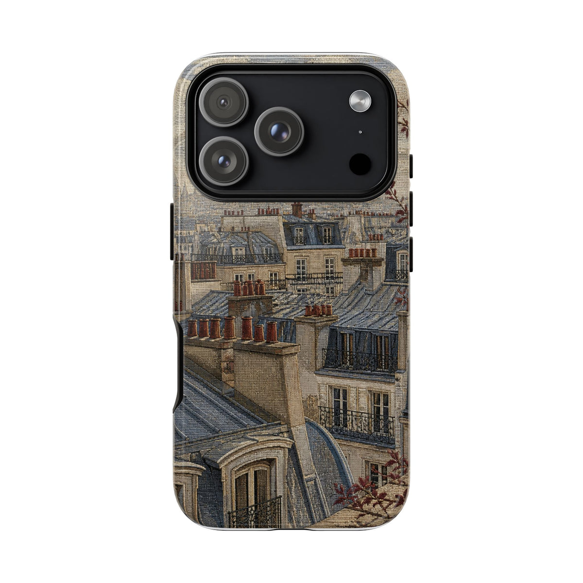 Paris Phone Case, Jacquard-Look Travel Art, Tough Protective Case, Matte or Glossy