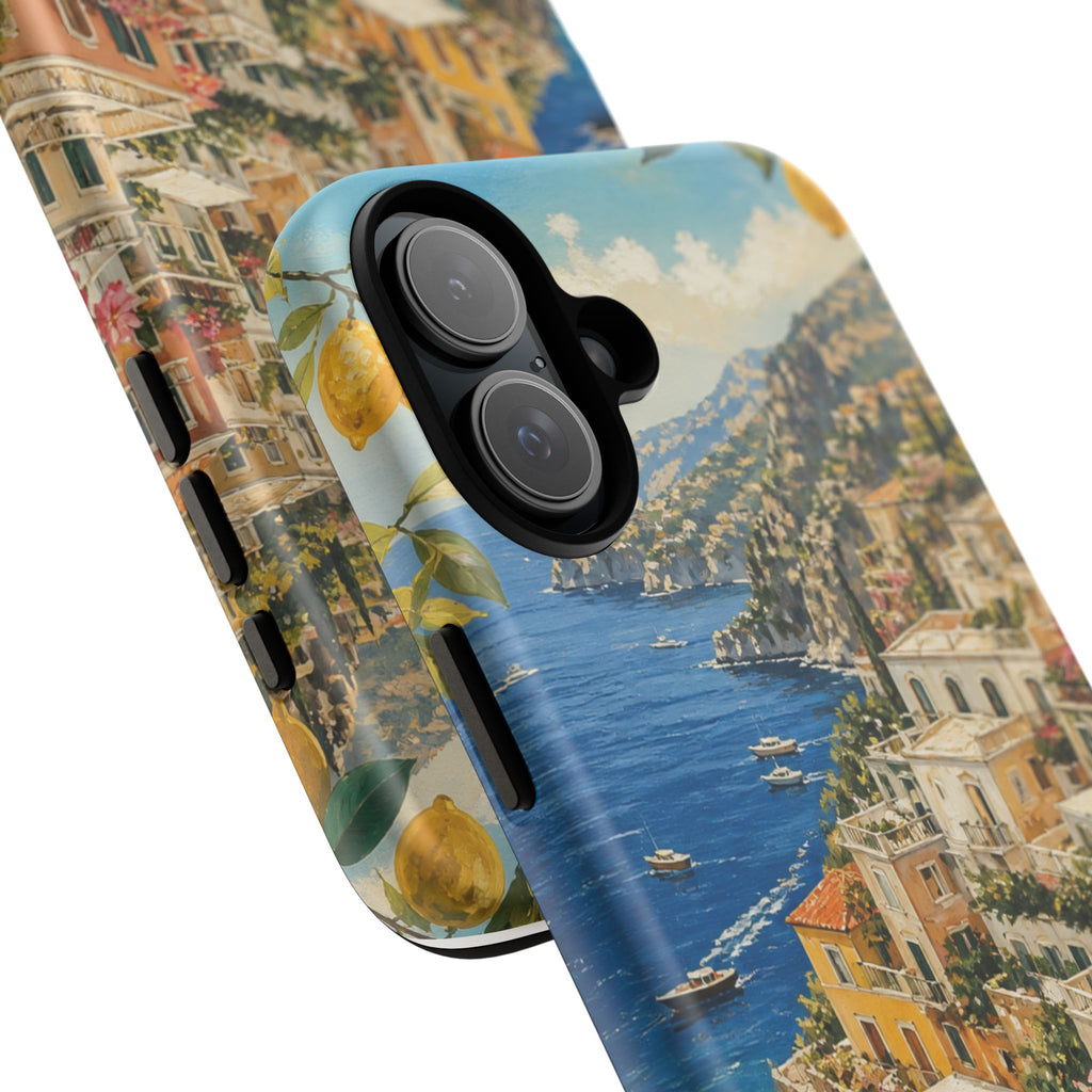 Amalfi Coast Phone Case, Coastal Travel Art, Tough Protective Case, Matte or Glossy