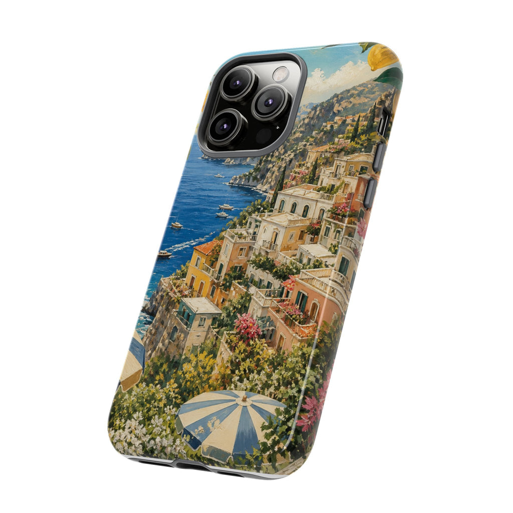 Amalfi Coast Phone Case, Coastal Travel Art, Tough Protective Case, Matte or Glossy